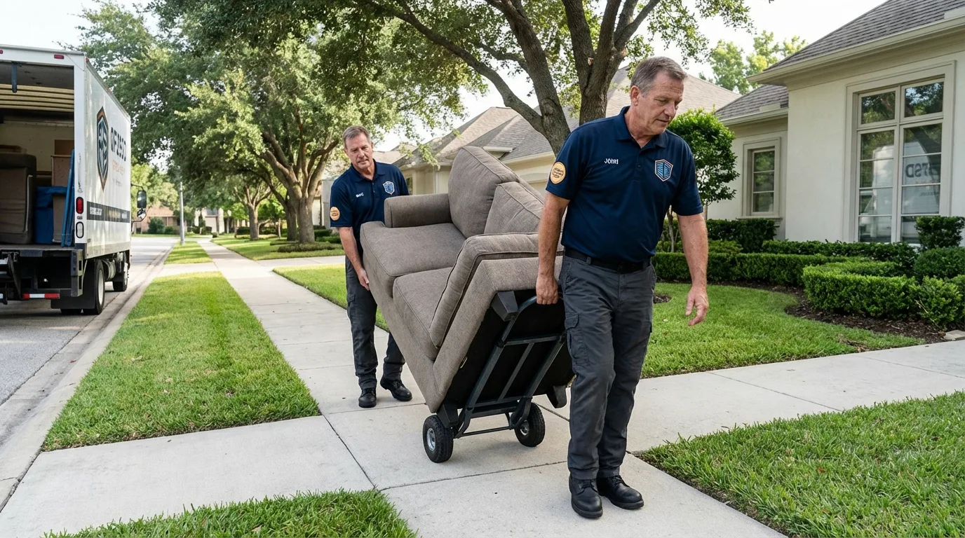 Local residential moving crew loading furniture in Guymon, OK